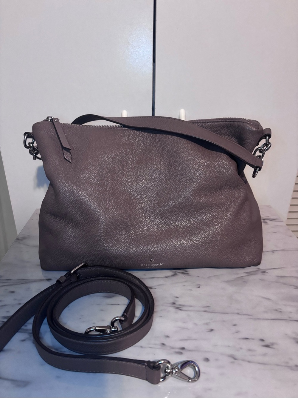 Kate Spade Larchmont Avenue Alena Hobo Shoulder Bag in Taupe Gray